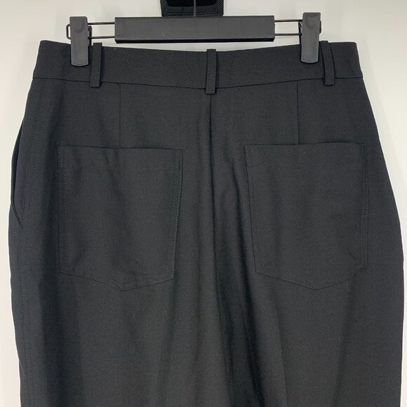 Zara Pants Black High Rise Buttoned Trousers Slim Straight NWT - Picture 8 of 10